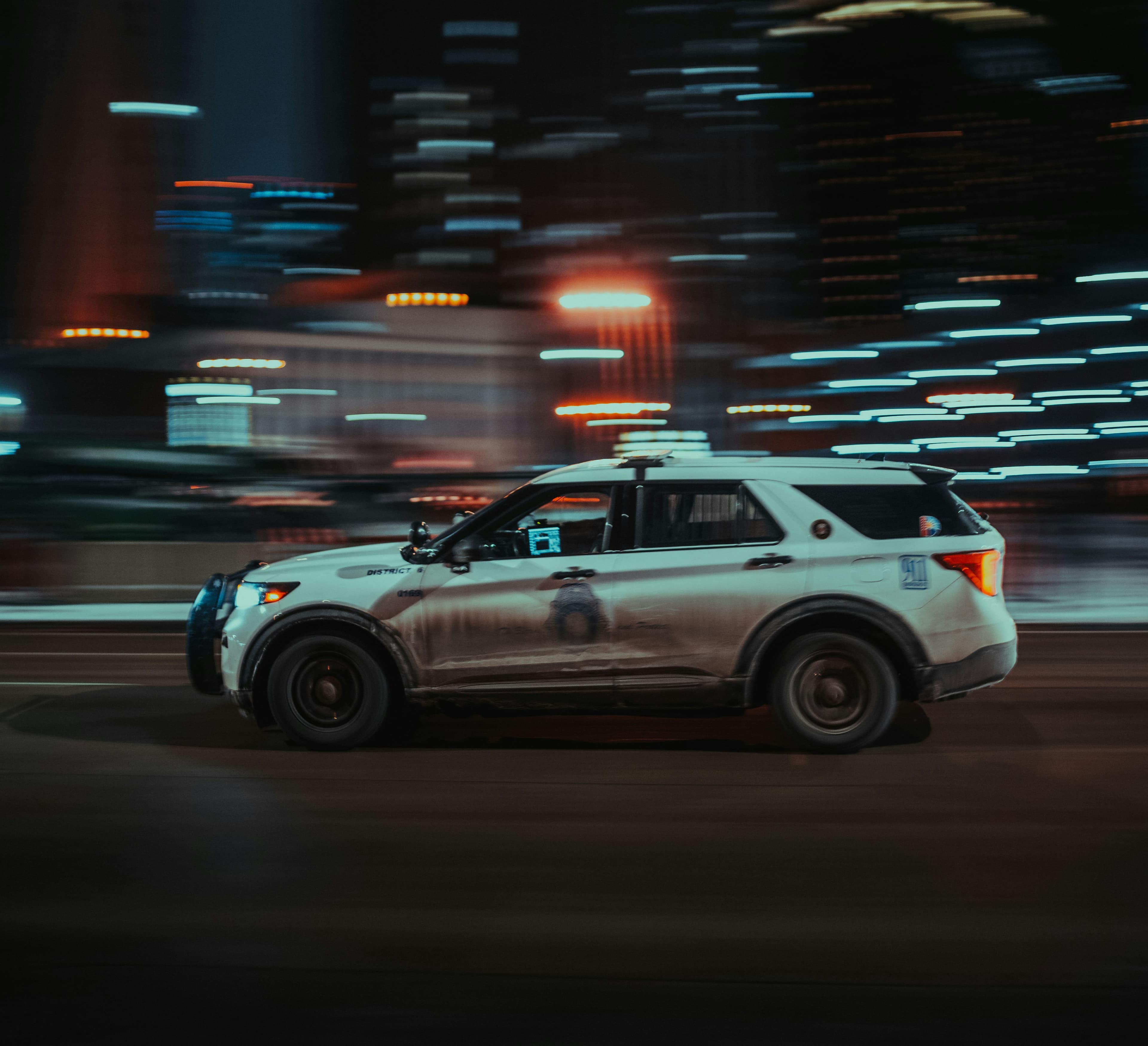 Security officer conducting vehicle patrol